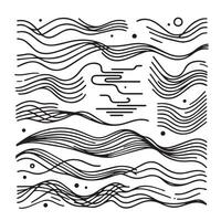 Hand-Drawn Lines on Clean White Background, Variety of Shapes and Directions vector