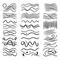 Hand-Drawn Lines on Clean White Background, Variety of Shapes and Directions vector