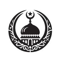 Silhouette of Islamic Element Icon Isolated in White vector