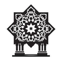 Silhouette of Islamic Element Icon Isolated in White vector
