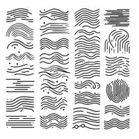 Hand-Drawn Lines on Clean White Background, Variety of Shapes and Directions vector