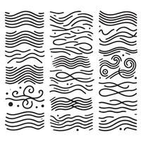 Hand-Drawn Lines on Clean White Background, Variety of Shapes and Directions vector