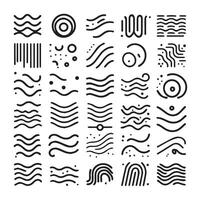 Hand-Drawn Lines on Clean White Background, Variety of Shapes and Directions vector