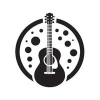 Silhouette of Guitar Icon Isolated in White vector