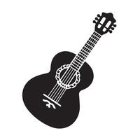 Silhouette of Guitar Icon Isolated in White vector