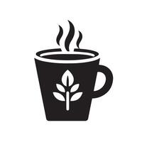 Silhouette of Coffee Cup Icon Isolated in White vector