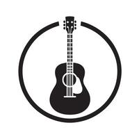 Silhouette of Guitar Icon Isolated in White vector