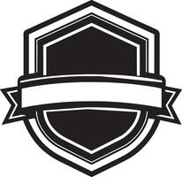 label with ribbon illustration black and white vector