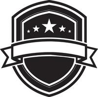 label with ribbon illustration black and white vector