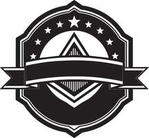 label with ribbon illustration black and white vector