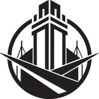 building and architecture logo illustration black and white vector