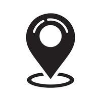 Silhouette of Location Pin Icon Isolated in White vector