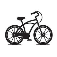 Silhouette of Bicycle Icon Isolated in White vector