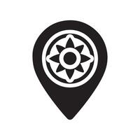 Silhouette of Location Pin Icon Isolated in White vector
