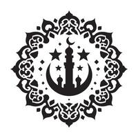 Silhouette of Islamic Element Icon Isolated in White vector