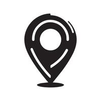 Silhouette of Location Pin Icon Isolated in White vector