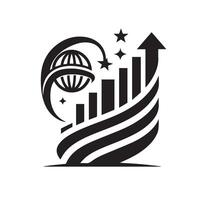 Silhouette of Business Element Logo Icon Isolated in White vector