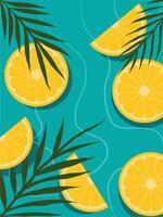 Seamless Pattern Illustration Summer Lemon Slice Abstract Background vector