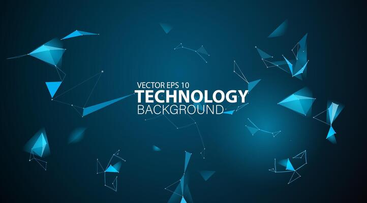 illustration of abstract triangle blue background. Technology, hi-tech, nanotechnology, futuristic and modern concepts.