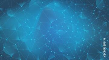 Abstract connected dots and lines on blue background for technology, digital technology, nanotech, science, tech data, and hi-tech. vector