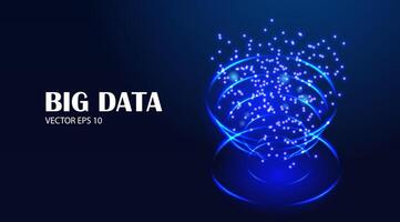 Abstract blue background for data science, big data, tech data, and data visualization illustration vector