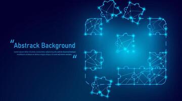 Puzzle hole in blue light gradient for business strategy, creative idea, success digital solution, teamwork, brainstorm, and scheme concept background vector