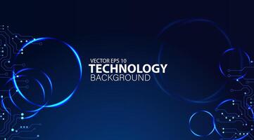 Abstract circle and line on blue backgrounds for technology, digital technology, nanotech, modern tech, futuristic, and hi-tech. Illustration vector