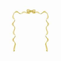 Yellow frame of watercolor ribbon and bow vector