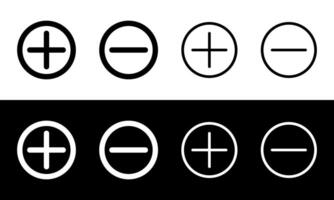 Minus and Plus icons have different thickness. vector