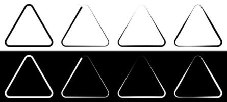 Triangle rounded corners silhouette icon. Triangle shape illustration. vector