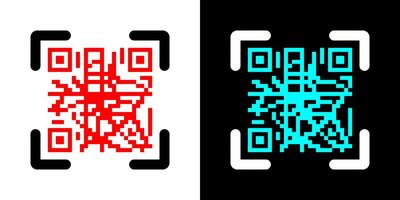 Fake QR code scan me illustration. vector