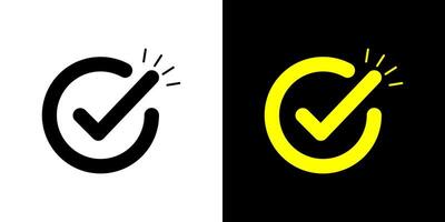 Pop highlighting check mark sign symbol. Checkbox icon. vector