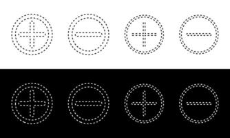 Minus and Plus icons have different thickness. vector