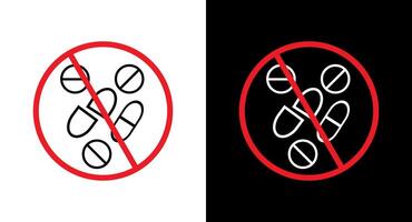 No Drugs symbol icon for web, ui, mobile apps. No Drugs icon sign symbol. vector