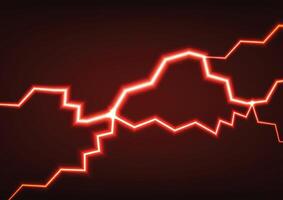 Lighting technology red thunder electric spark background vector