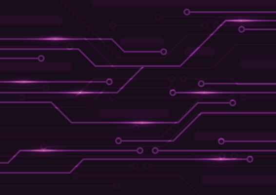 Technology purple line link digital design background
