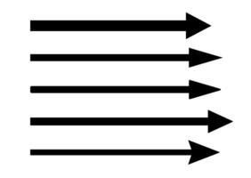 Straight long arrow pointing right. Arrow shape elements set vector