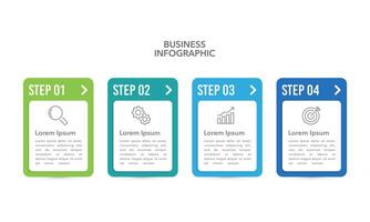 Infographic 4 steps or options labels design template. Planning, Report and Business presentation. vector