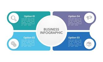 Infographic labels with four process. Strategy, Planning, Report, and Business presentation. vector