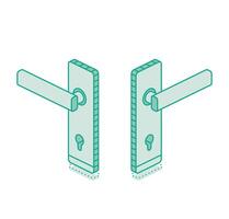 Isometric hotel handles isolated on white background. Outline objects. vector