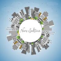 Nur-Sultan Kazakhstan City Skyline with Color Buildings, Blue Sky and Copy Space. Nur-Sultan Cityscape with Landmarks. Concept with Modern Architecture. vector