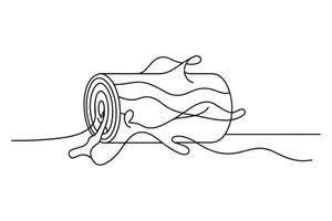 Fallen Wood Continuous line art illustration on white background vector
