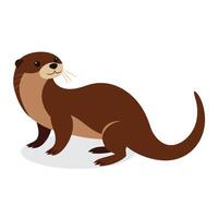 Otter Animal isolated flat illustration on white background vector