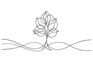 Amber continuous line art illustration on white background. vector
