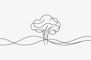 Dust Storms Continuous line art illustration on white background vector