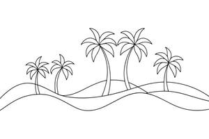 Coves Continuous line art illustration on white background vector