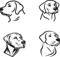 Labrador retriever minimalist logo design, simple black and white shape vector