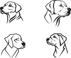 Labrador retriever minimalist logo design, simple black and white shape vector