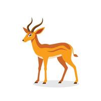 Antelope Animal isolated flat illustration on white background vector