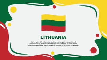Lithuania Flag Abstract Background Flat Design Template. Lithuania Independence Day Banner Wallpaper Illustration. Lithuania Design vector